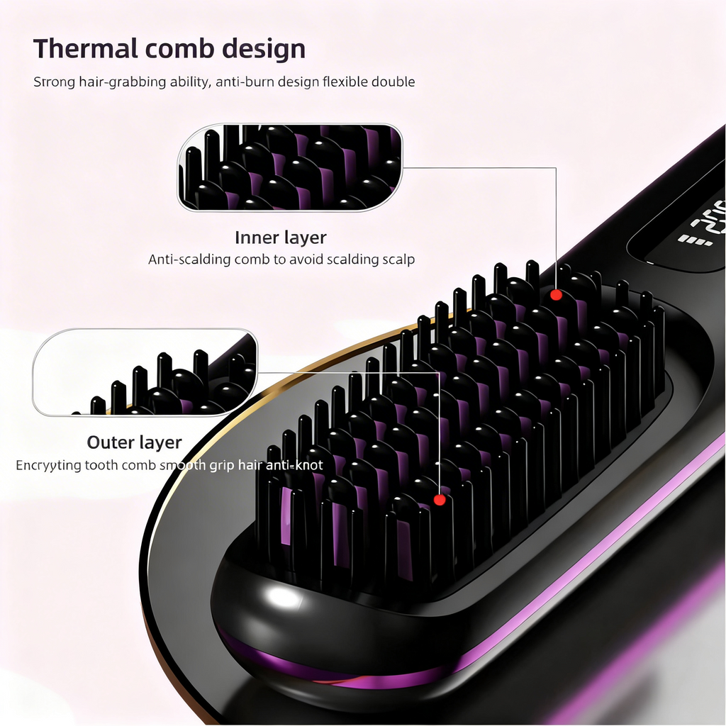 Velisse Mini Cordless Straightening Brush – Slim