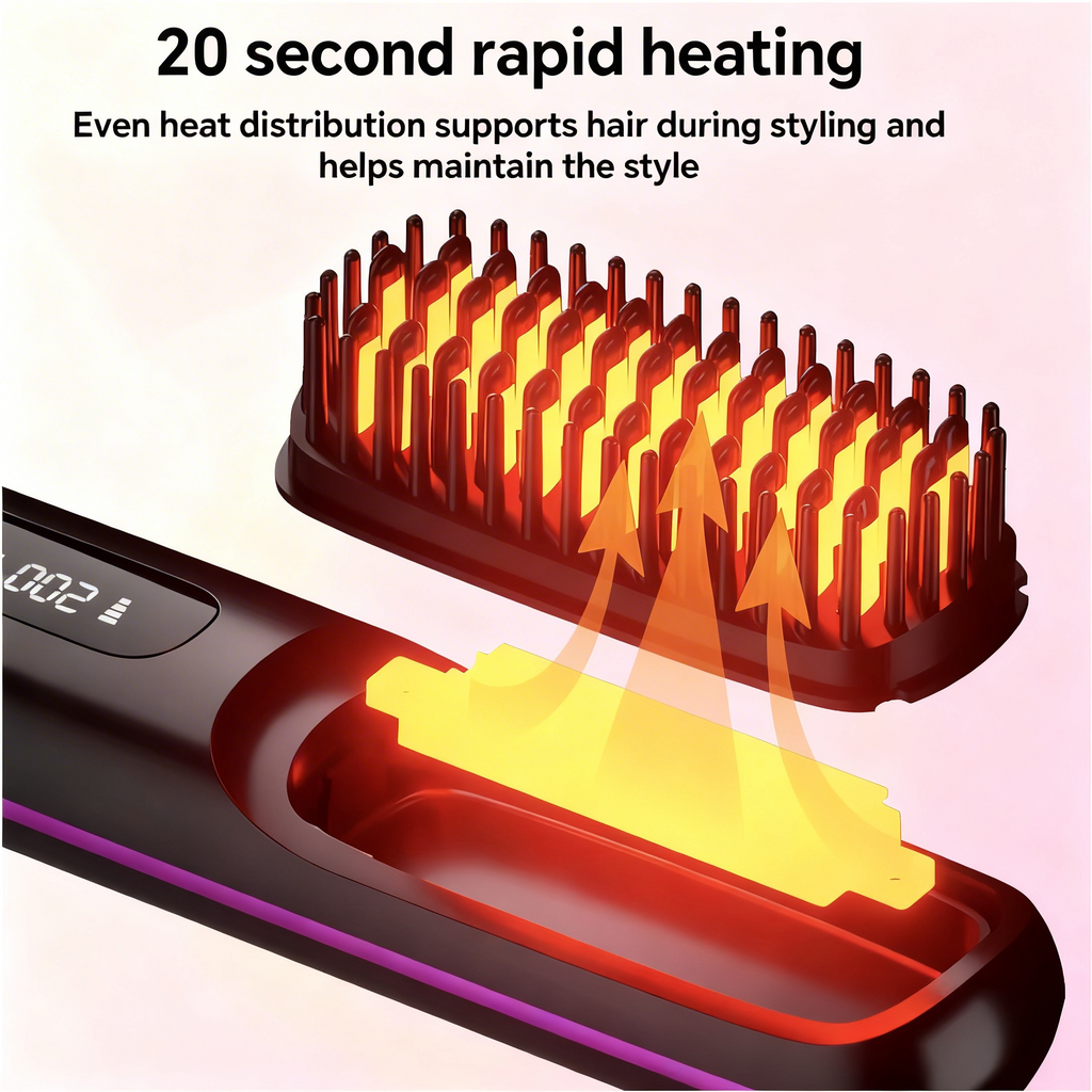 Velisse Mini Cordless Straightening Brush – Slim